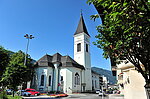 Stadtpfarrkirche Nordansicht mit Apsis und Turm
